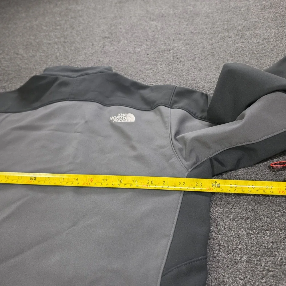 The North Face Softshell Jacket Mens Large Gray Apex Bionic Windproof Full Zip